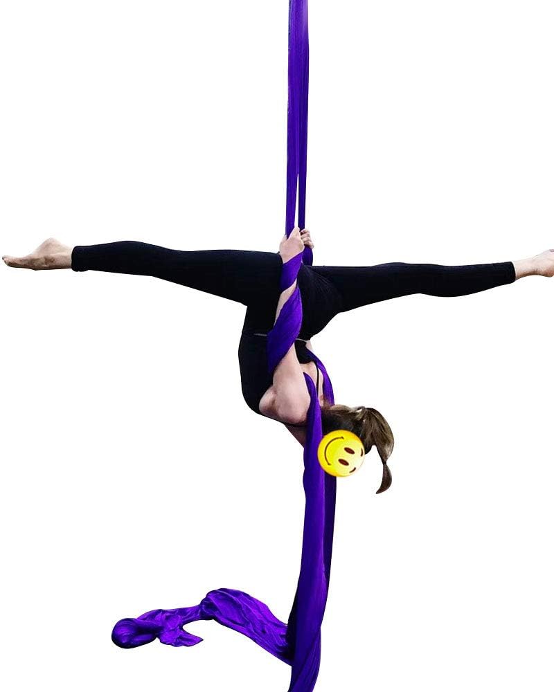 Dasking Aerial Silks Starter Kit - Durable 11Yards of Aerial Yoga Hammock with Hardware, Aerial Swing for Acrobatic Flying Yoga & All Levels (Aerial Rigging Point Up to 14ft) - Image 5